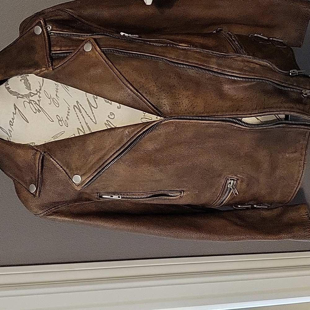 Leather moto jacket